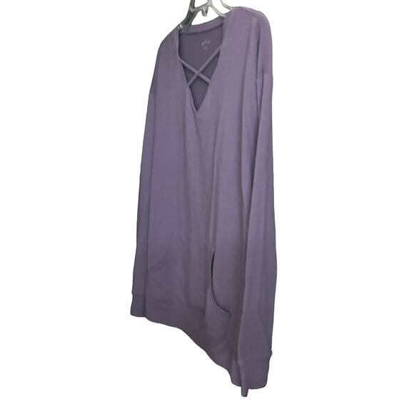 BCG LONG SLEEVE V-NECK SWEATSHIRT, WOMENS, L, HAND WARMERS, THUMBHOLES, STRETCH - Picture 3 of 12